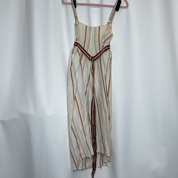 Anthro | Aquarius | Boho Striped Midi Dress Cream Colorful Stripe Size XL - Picture 4 of 14